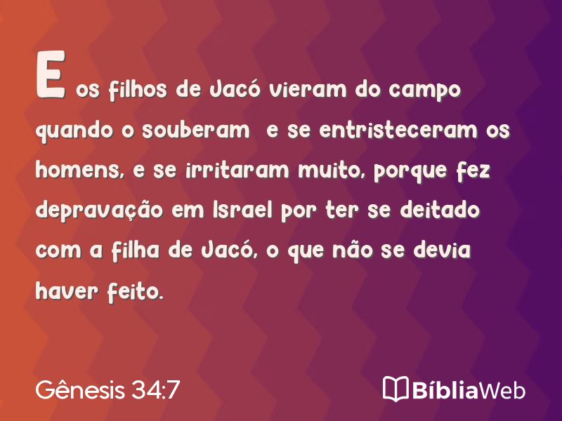 Gênesis 34:7 em imagem para compartilhar