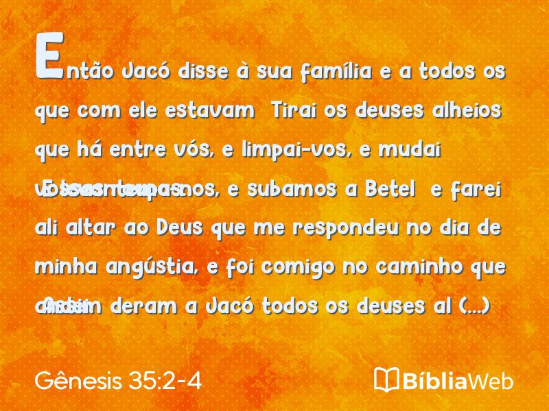 Gênesis 35:2-4 em imagem para compartilhar