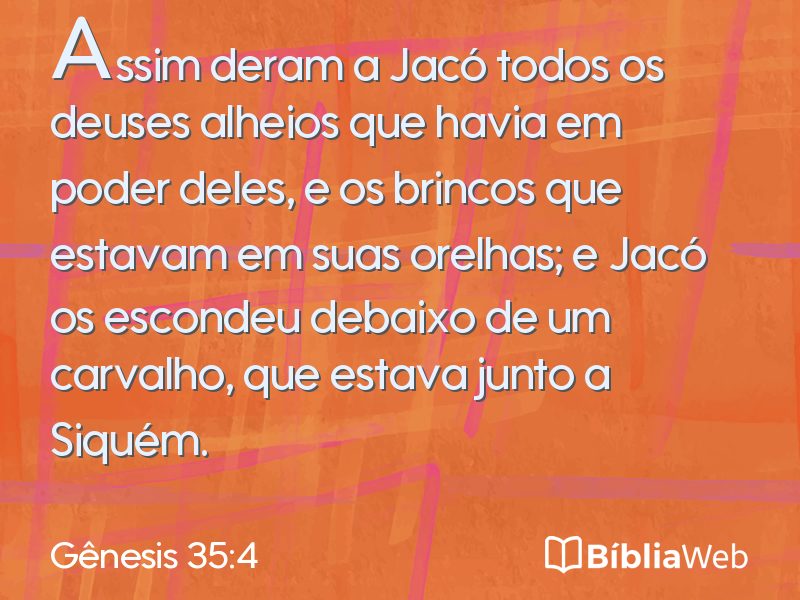 Gênesis 35:4 em imagem para compartilhar