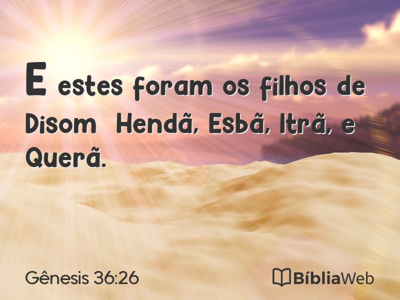 Gênesis 36:26 em imagem para compartilhar