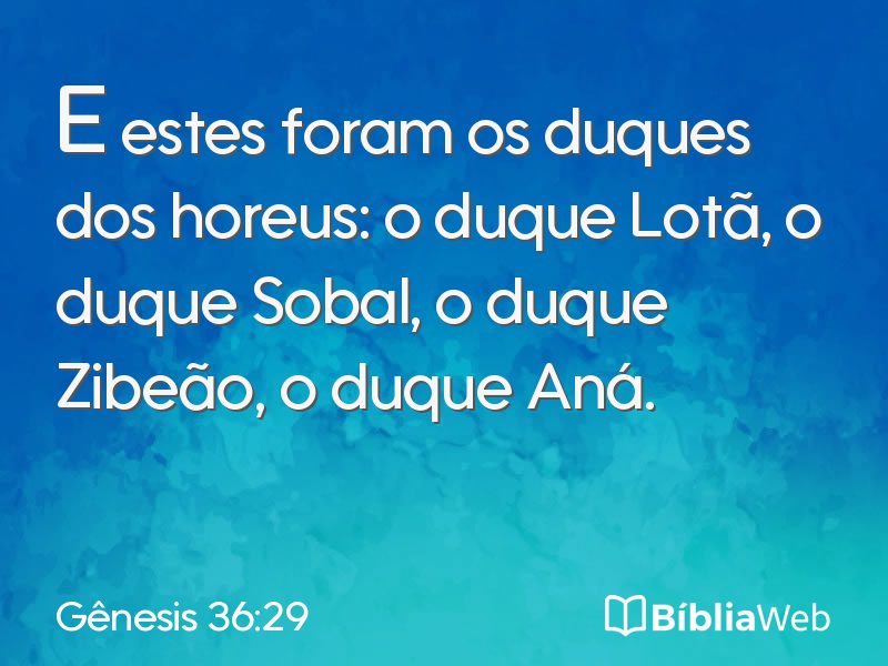 Gênesis 36:29 em imagem para compartilhar