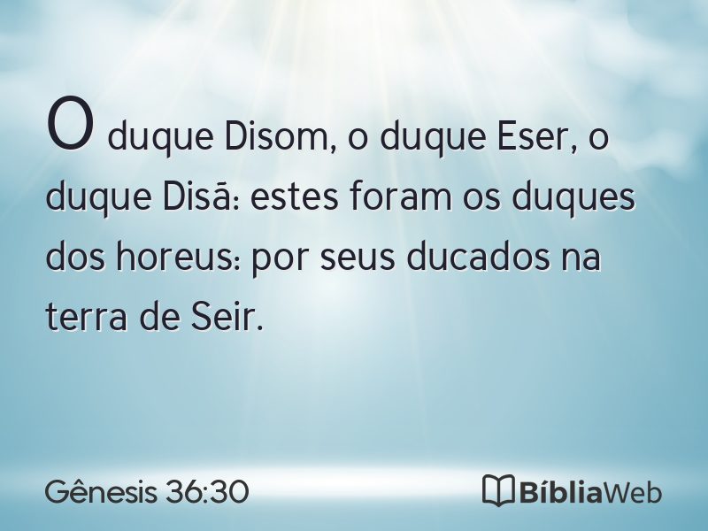Gênesis 36:30 em imagem para compartilhar