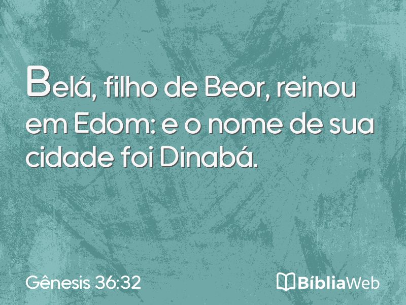 Gênesis 36:32 em imagem para compartilhar