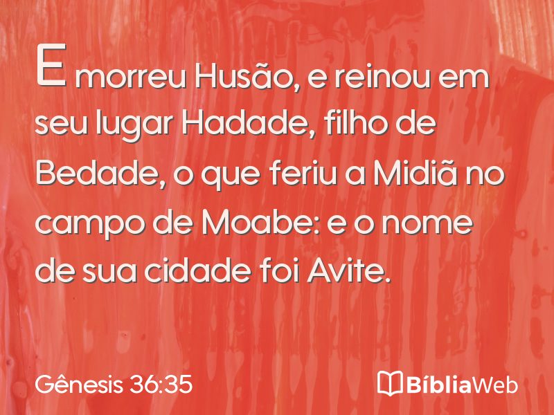Gênesis 36:35 em imagem para compartilhar