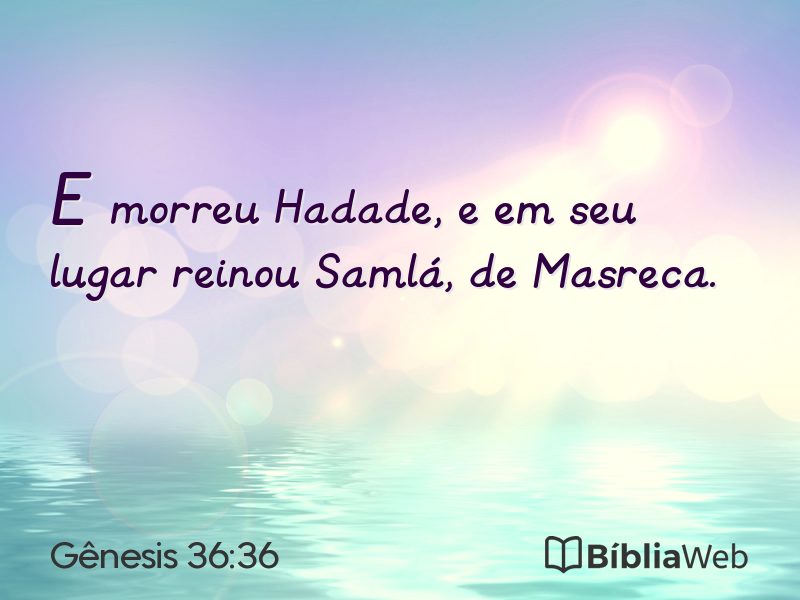 Gênesis 36:36 em imagem para compartilhar