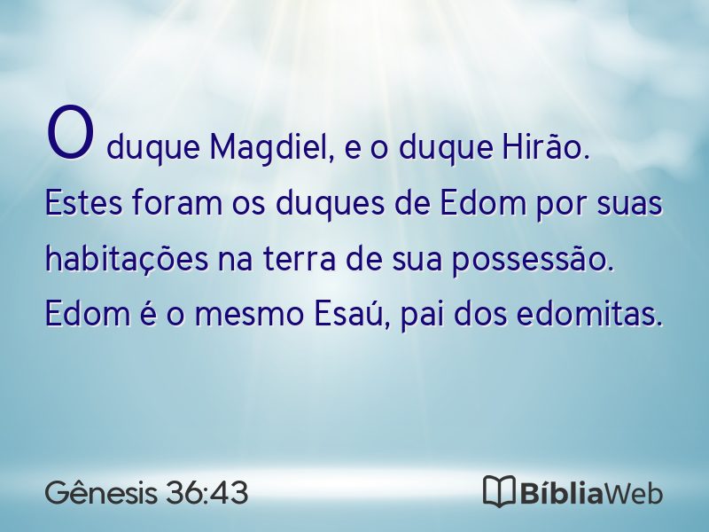 Gênesis 36:43 em imagem para compartilhar