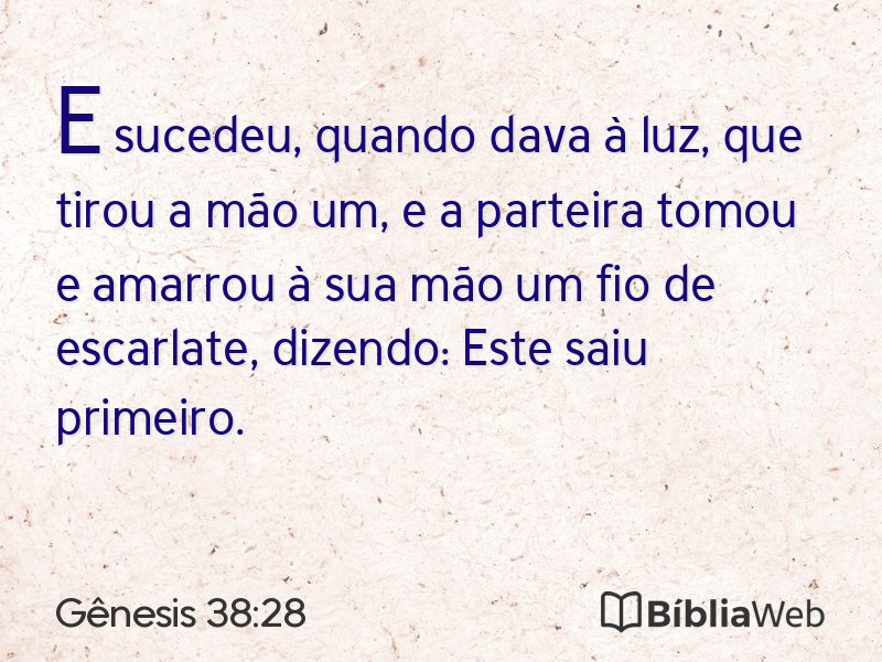 Gênesis 38:28 em imagem para compartilhar