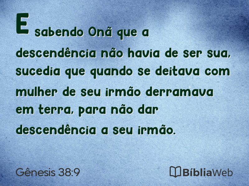 Gênesis 38:9 em imagem para compartilhar