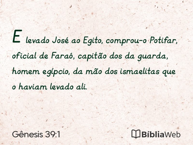 Gênesis 39:1 em imagem para compartilhar