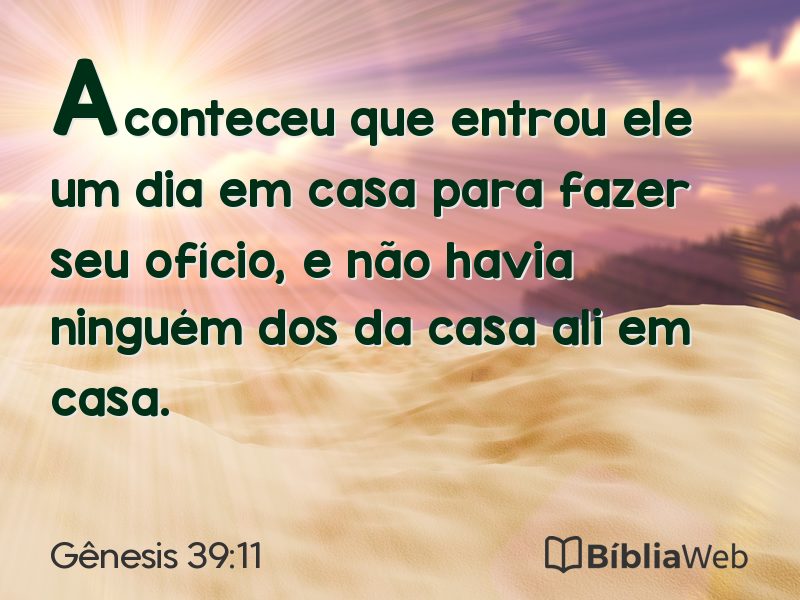 Gênesis 39:11 em imagem para compartilhar