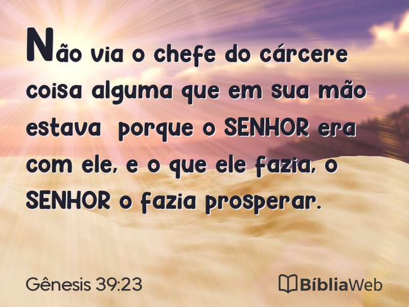 Gênesis 39:23 em imagem para compartilhar