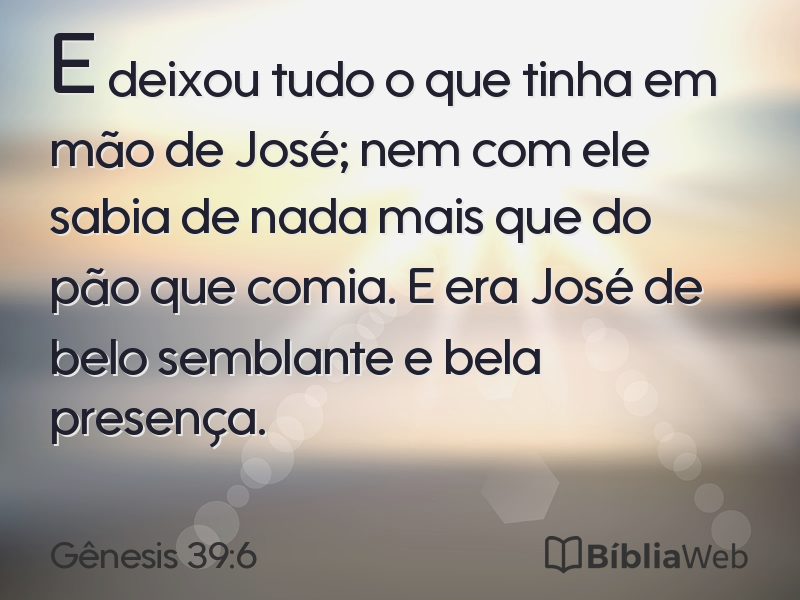 Gênesis 39:6 em imagem para compartilhar