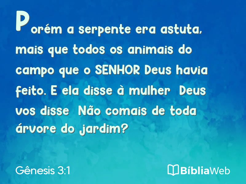 Gênesis 3:1 em imagem para compartilhar
