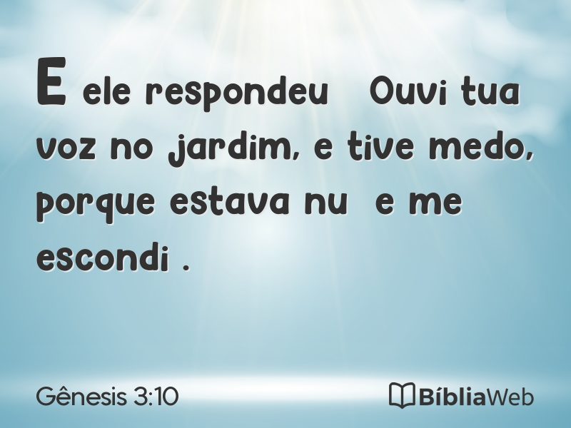 Gênesis 3:10 em imagem para compartilhar