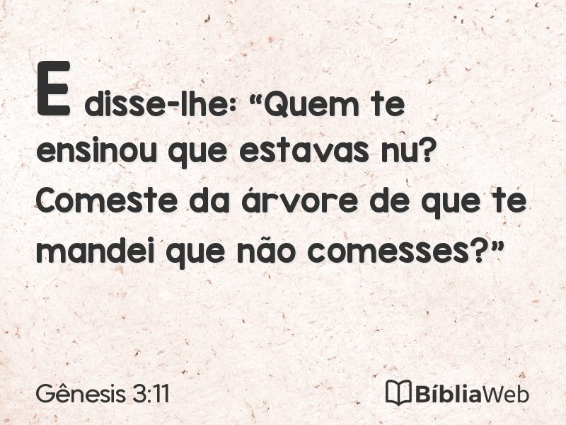 Gênesis 3:11 em imagem para compartilhar