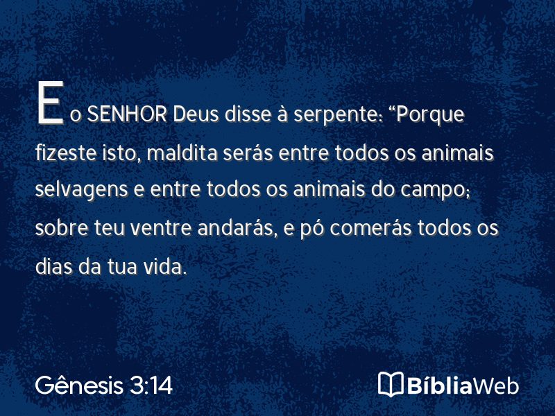 Gênesis 3:14 em imagem para compartilhar