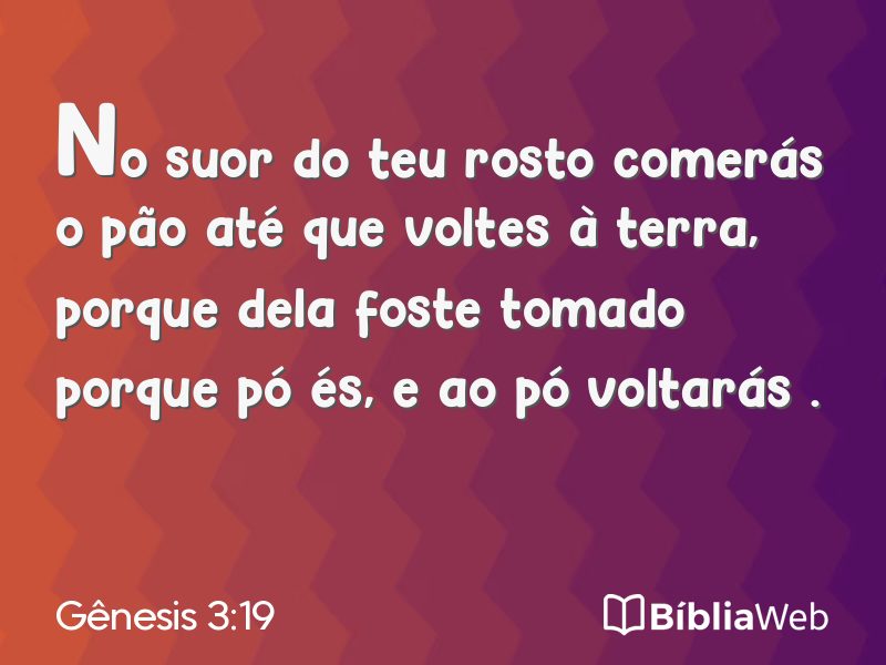 Gênesis 3:19 em imagem para compartilhar
