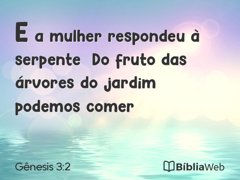 Gênesis 3:2 em imagem para compartilhar