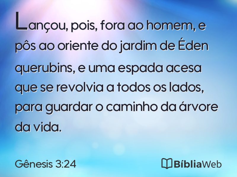 Gênesis 3:24 em imagem para compartilhar