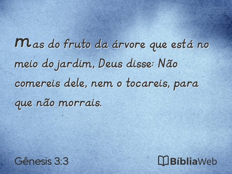 Gênesis 3:3 em imagem para compartilhar