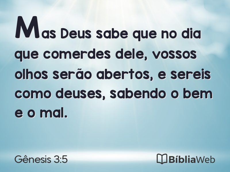 Gênesis 3:5 em imagem para compartilhar