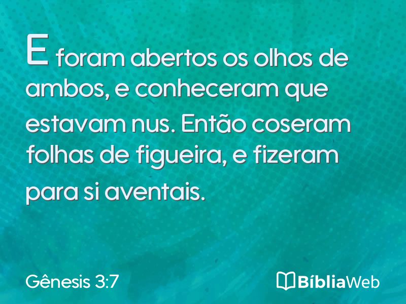 Gênesis 3:7 em imagem para compartilhar