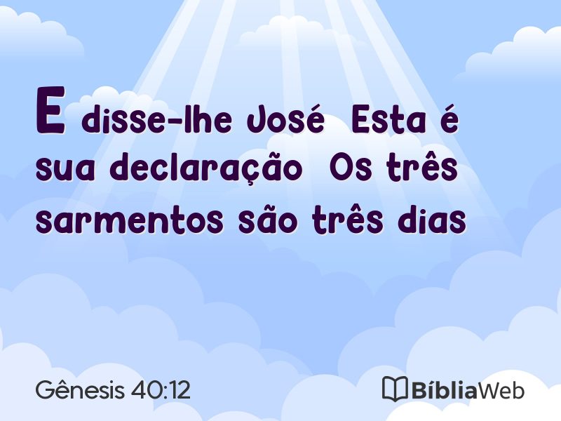 Gênesis 40:12 em imagem para compartilhar