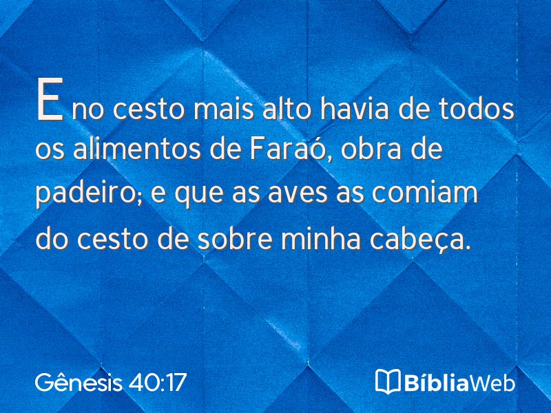Gênesis 40:17 em imagem para compartilhar