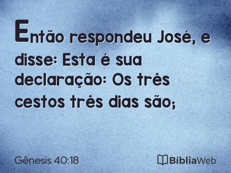 Gênesis 40:18 em imagem para compartilhar