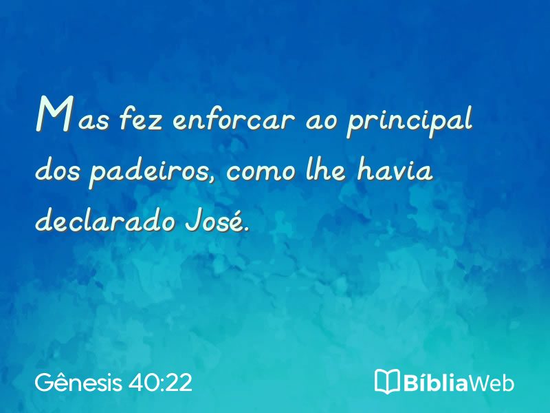 Gênesis 40:22 em imagem para compartilhar