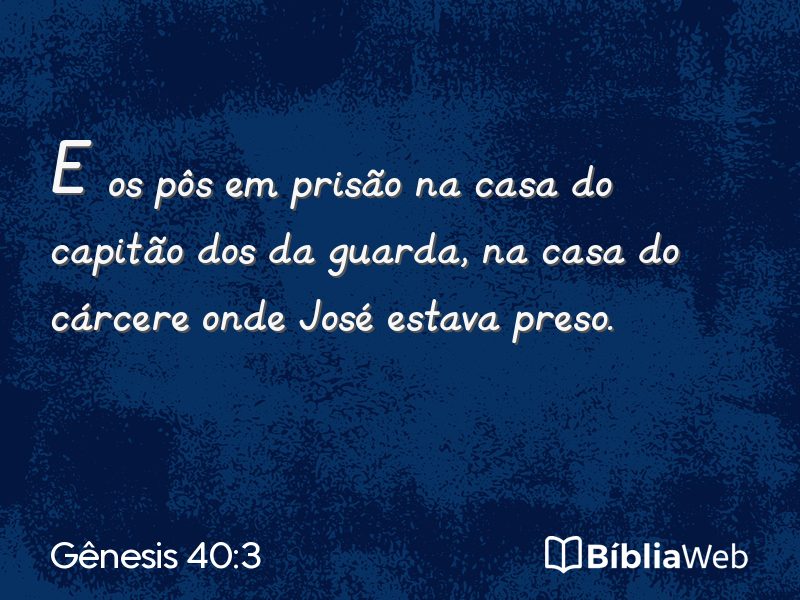 Gênesis 40:3 em imagem para compartilhar