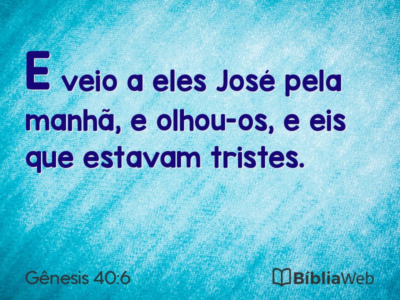Gênesis 40:6 em imagem para compartilhar