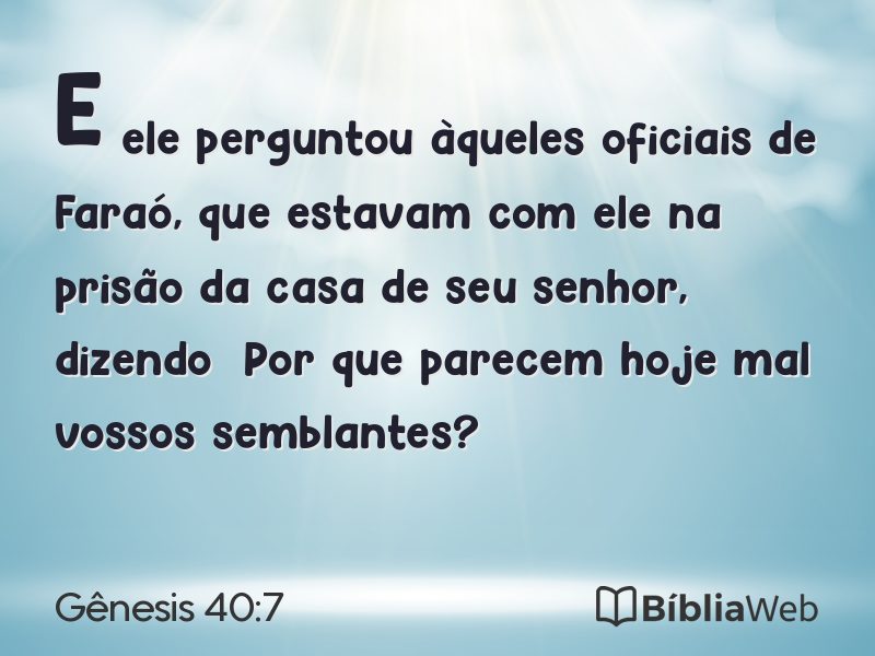 Gênesis 40:7 em imagem para compartilhar