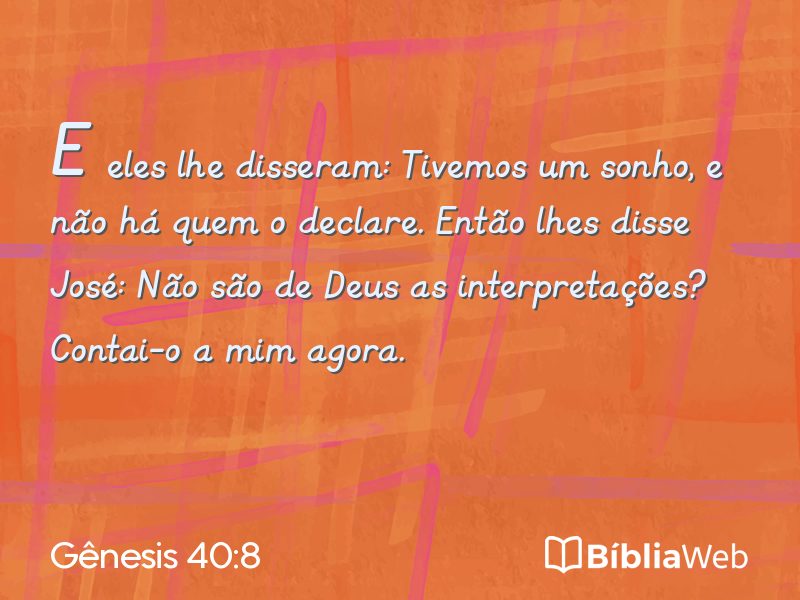 Gênesis 40:8 em imagem para compartilhar
