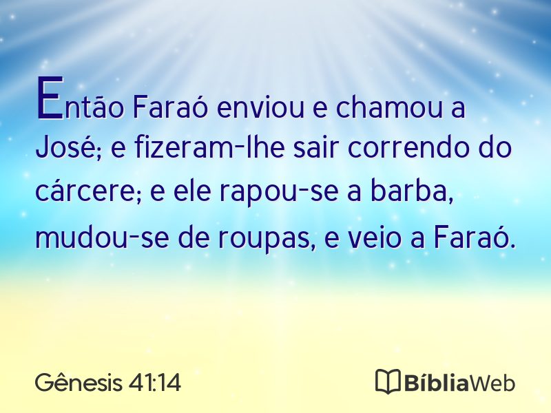Gênesis 41:14 em imagem para compartilhar