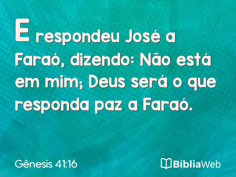 Gênesis 41:16 em imagem para compartilhar