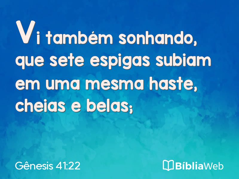 Gênesis 41:22 em imagem para compartilhar