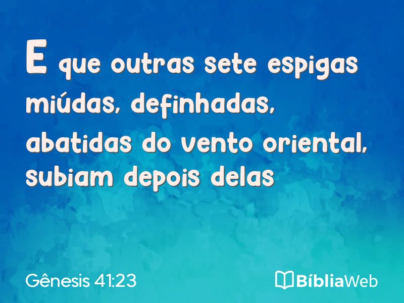Gênesis 41:23 em imagem para compartilhar