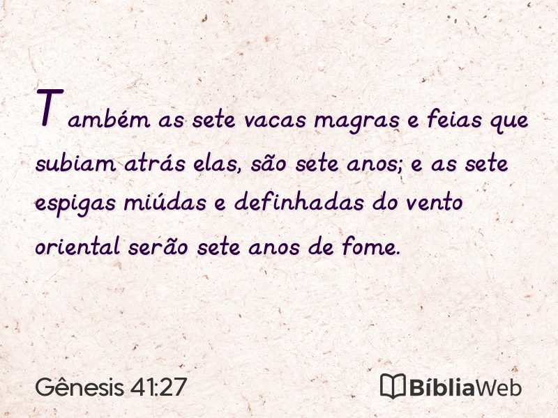 Gênesis 41:27 em imagem para compartilhar