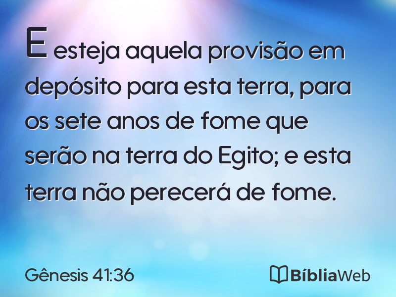 Gênesis 41:36 em imagem para compartilhar