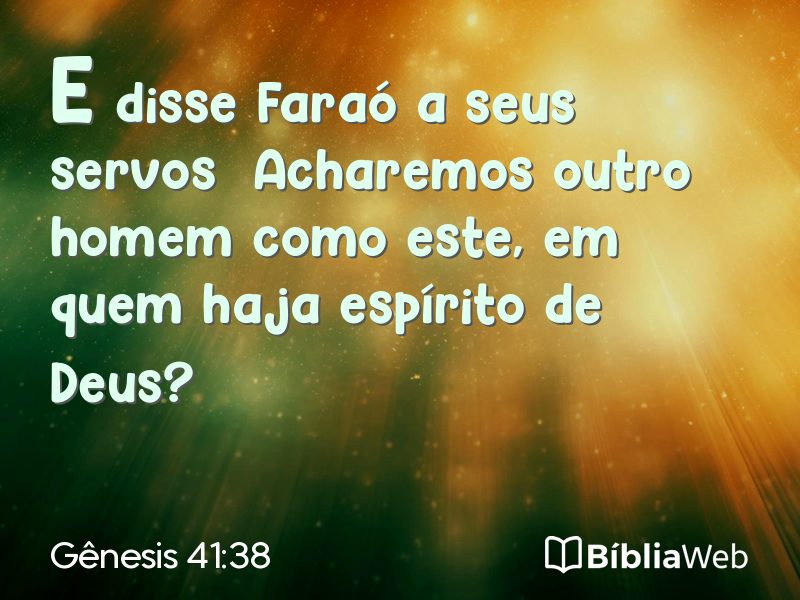 Gênesis 41:38 em imagem para compartilhar