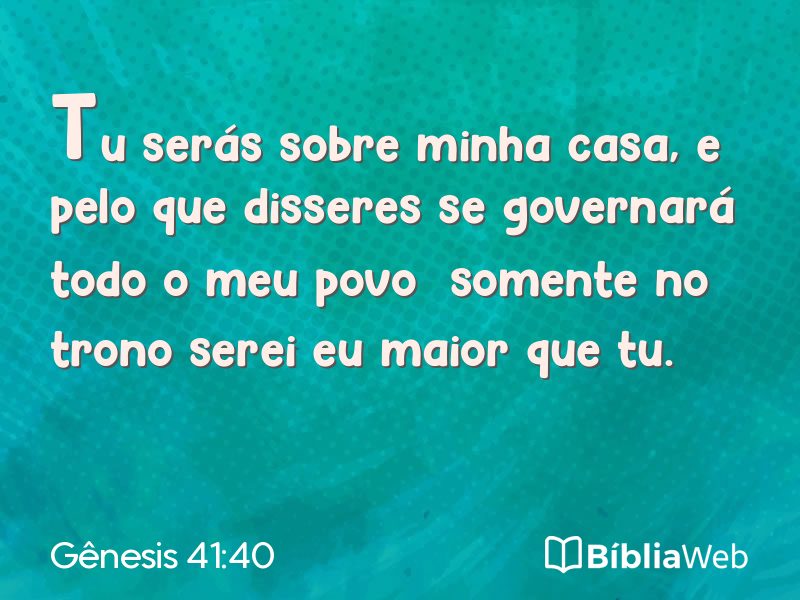 Gênesis 41:40 em imagem para compartilhar