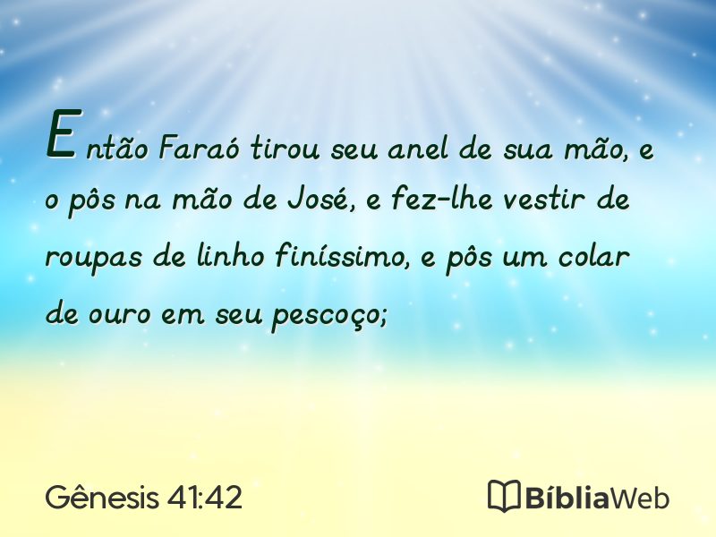 Gênesis 41:42 em imagem para compartilhar