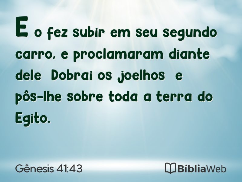 Gênesis 41:43 em imagem para compartilhar