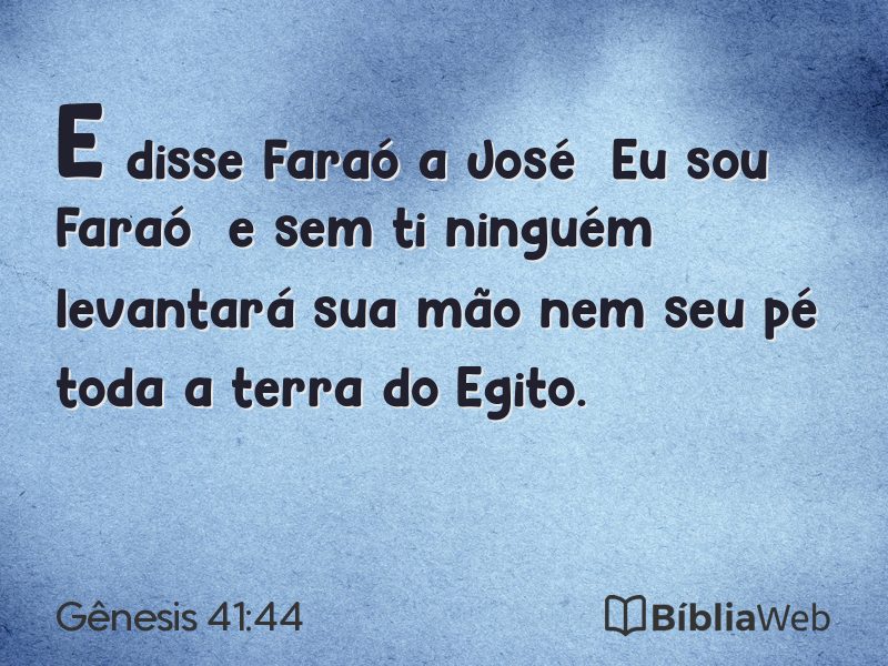 Gênesis 41:44 em imagem para compartilhar