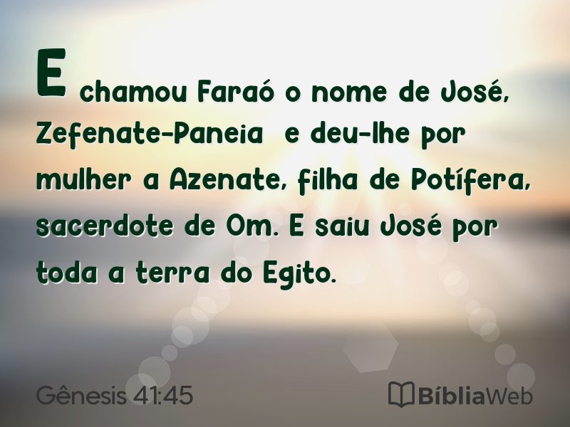 Gênesis 41:45 em imagem para compartilhar