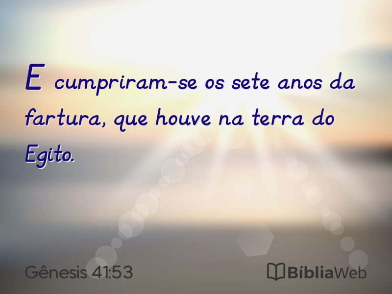 Gênesis 41:53 em imagem para compartilhar
