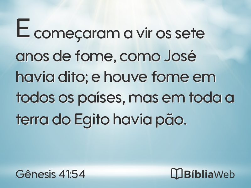 Gênesis 41:54 em imagem para compartilhar