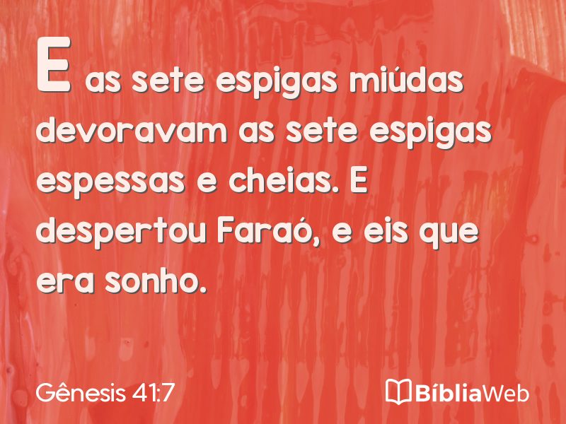 Gênesis 41:7 em imagem para compartilhar