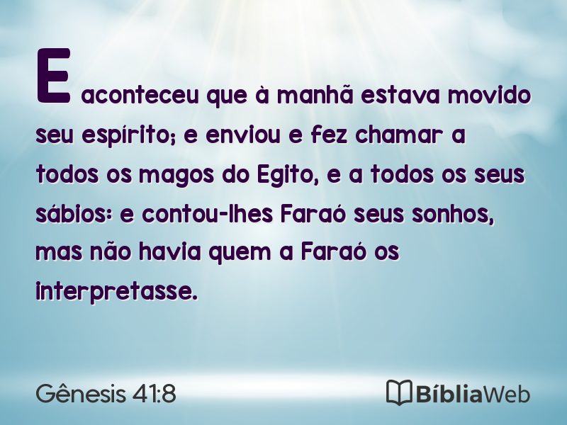 Gênesis 41:8 em imagem para compartilhar